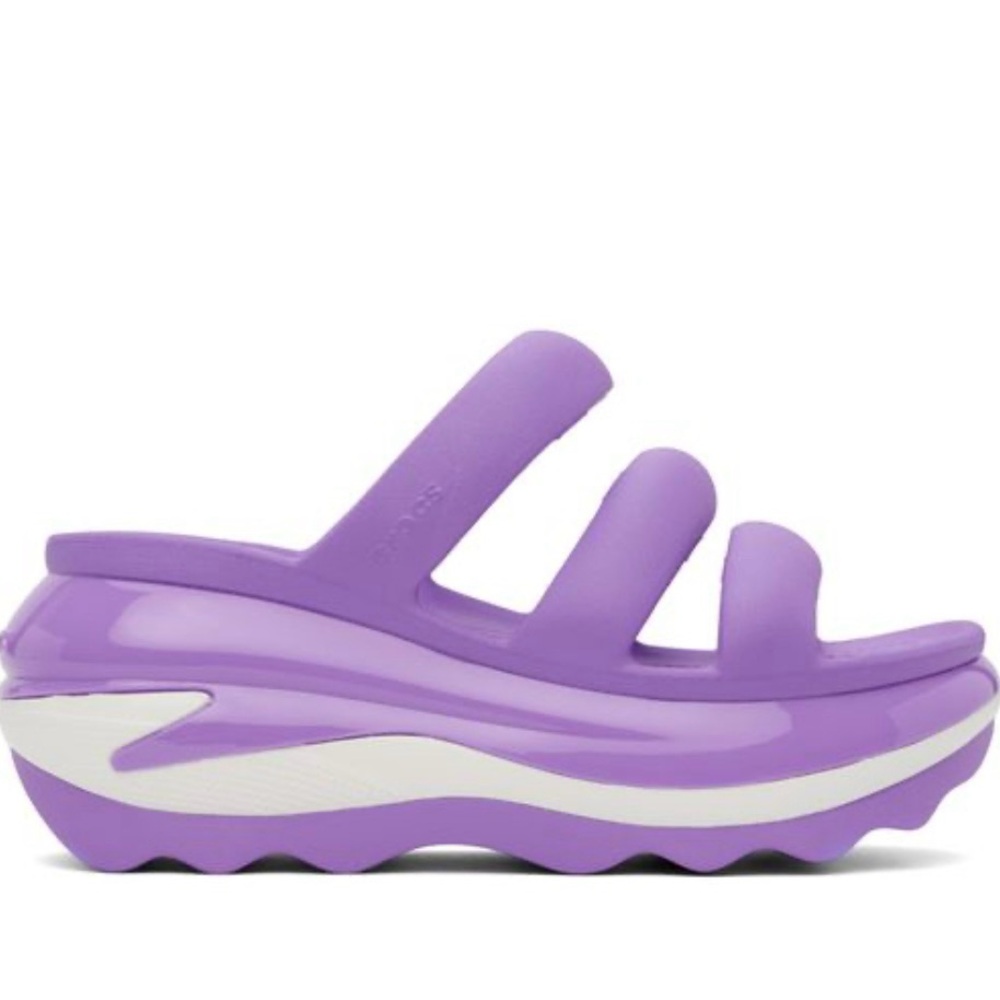 CROCS Mega Crush Triple Strap Women's Lavender Sandals size w/10 m/8